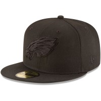 Men's Philadelphia Eagles New Era Black on Black 59FIFTY Fitted Hat 2265964